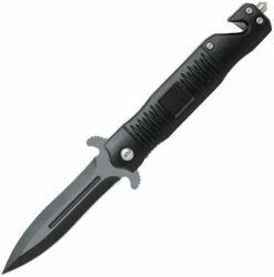 AB015B ABKT Tac Stiletto Linerlock Pocket Knife A/O Black