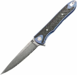 ATZ1707GDBU Artisan Shark Framelock Pocket Knife Blue Damascus