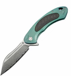 ATZ1818GDGN Artisan Immortal Framelock Pocket Knife Green Damascus