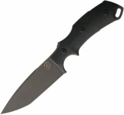 BAS04V2 Bastinelli Creations RED V2 Fixed Blade Knife Black PVD