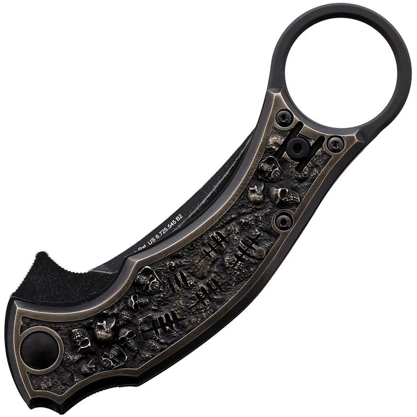 BAS18SZ Bastinelli Creations Mako Linerlock Pocket Knife Serrated Bronze 4 BAS18SZ Bastinelli Creations Mako Linerlock Pocket Knife Serrated Bronze - Image 2