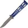 BC117BLSW Bear & Son Cutlery Butterfly Pocket Knife Blue Stonewash -US Knives Sales 2024 BC117BLSW