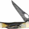BC5149LD Bear & Son Damascus Lockback Pocket Knife India Stag Bone -US Knives Sales 2024 BC5149LD