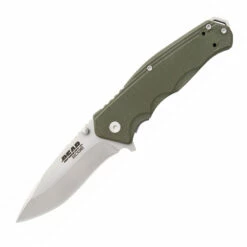 BC61102 Bear & Son Bear Edge Sideliner Linerlock Pocket Knife OD Green G10