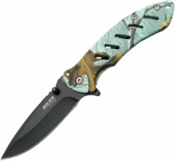 BC61508 Bear & Son Bear Edge Brisk Framelock Pocket Knife Blue Camo