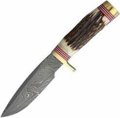BCB125DS Blackjack Classic Model 125 Knife Stag Bone Damascus