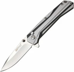 MT1109GY MTech Button Lock Pocket Knife Gray